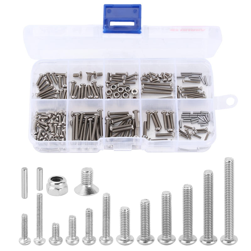 INJORA Screws Pins Nuts M1.6 M2 M2.5 Grade 12.9 Stainless Steel Hex Screws Hardware Kit for TRX4M 1/18 RC Crawler Car