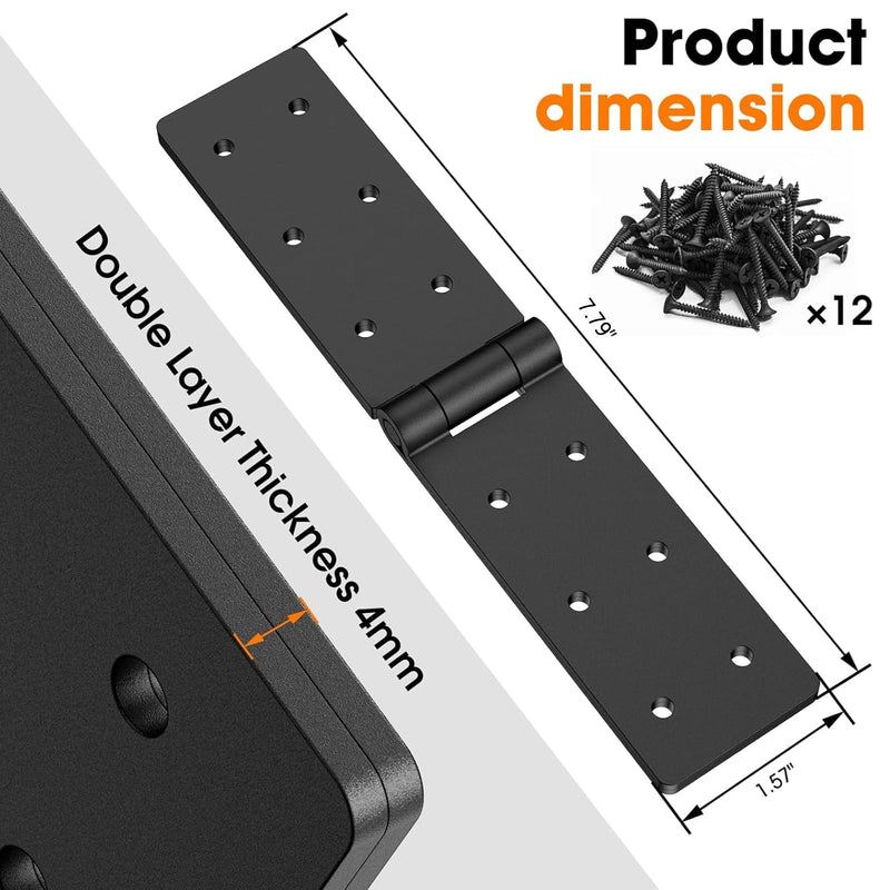 Heavy Duty Gate Hinges, 270 Degree Outdoor Hinge, Heavy Duty Hinges for Wood Fence, Shed, Barn Door, Outdoor Door (4 Pack) 4
