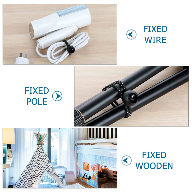 Ball Bungee Cords 6 Inch,50 PCS White Tarp Ball Bungee Ties Heavy Duty Canopy Tie Downs for Camping, Shelter,Cargo,Projector Screen,Tent Poles with UV Resistant