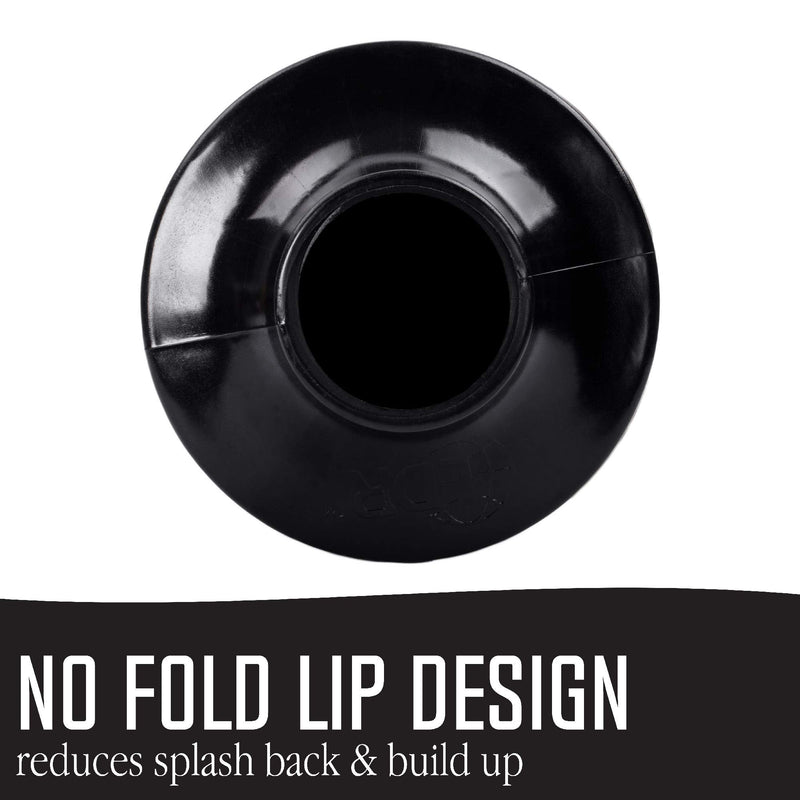 JS Jackson Supplies Professional Bellows Accordion Toilet Plunger, High Pressure Thrust Plunge Removes Heavy Duty Clogs from Clogged Bathroom Toilets, All Purpose Power Plungers for Bathrooms, Black