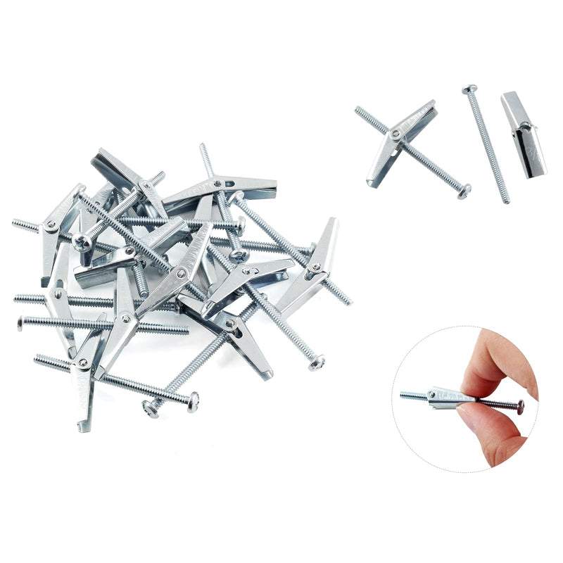 10Pcs 1/8 x 2 Inch Round Head Toggle Bolt and Wing Nut, Metal Toggle Bolts Heavy Duty Wall Anchor Bolts Molly Screws for Drywall Wood Hanging Item 1/8 x 2 Inch(10Pcs)