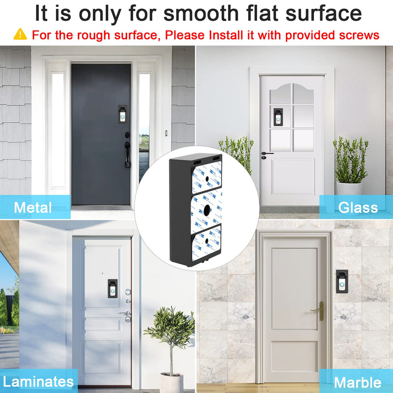 Adhesive Mount Compatible with for Video Doorbell No-Drill Mounting Bracket cover Holder Not Block Doorbell Sensor Adhesive Mount