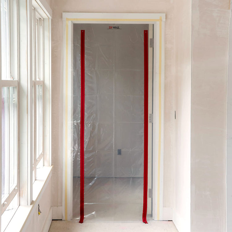 ZIPWALL ZipDoor ZDS Standard Dust Barrier Zipper Door Kit, 1 Pack, Red Standard Zipper Door Kit