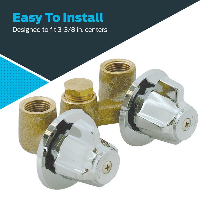 EZ-FLO Multi-Turn Shower Stall Valve, Chrome, 10551