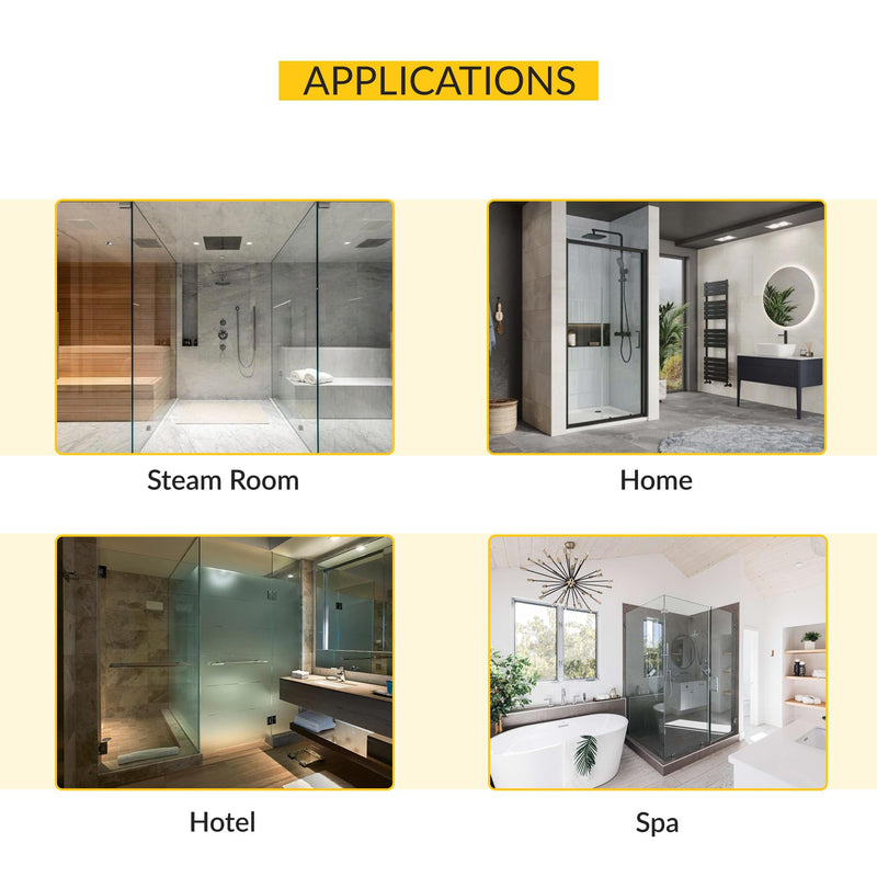 Brixwell Glass to Wall Mount Shower Door Hinge, Solid Forged Brass, White, with Short Back Plate, 3/8" and 1/2" Glass Thickness, 3-9/16" Height, Frameless Shower Hardware