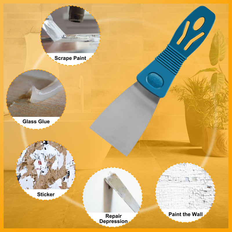 Silicone Caulking Tool Kit, Caulk Remover Tool, Putty Knife Scraper, 3 Glass Glue Corner Scrapers, Grout Removal Tool with Stainless Steel Head for Kitchen Bathroom and Window