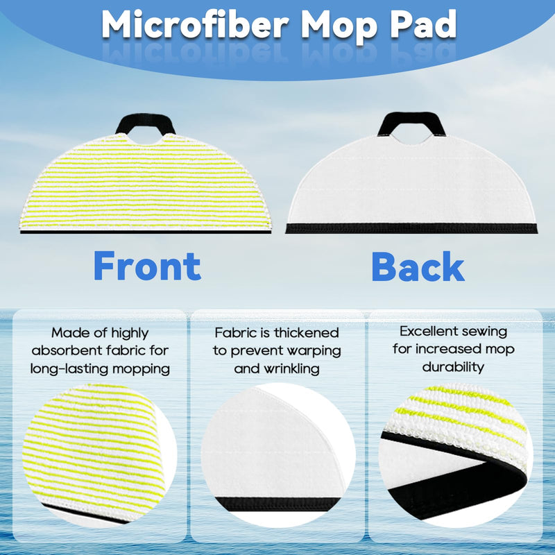 8 Mop Pads Replacement Parts for Shark RV2610WA RV2620WA RV2410WD AV2610WA AI Ultra 2- in-1 Matrix Clean Robot Vacuum models Spare Parts Accessories, 8 Mop Pads, 2 HEPA Filter, 4 Side Brushes