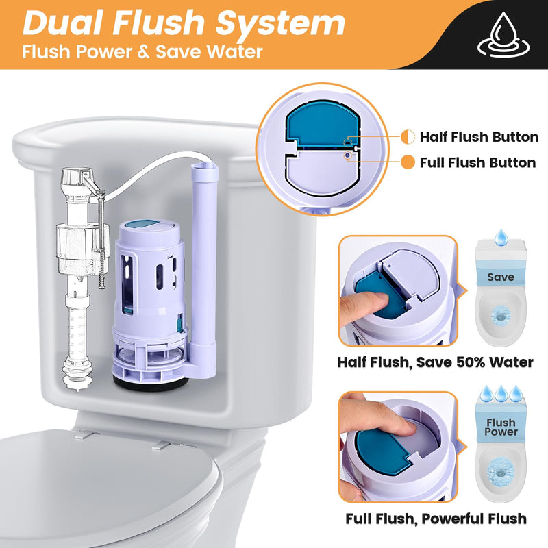 3-Inch Dual Flush Valve Replacement Kit for 2-Piece Toilets, Universal Toilet Flusher Replacement Kit with Gasket, Compatible with Glacier Bay, Kohler, American Standard, and Toto 3 Inch