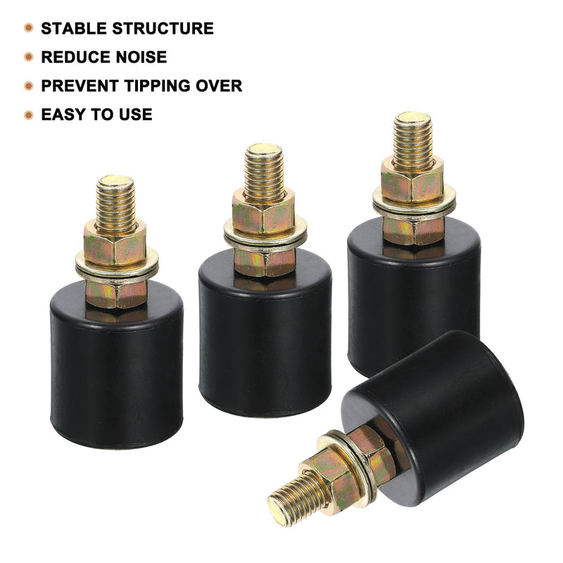 uxcell 4Pcs 1.57" x 1.57" (WxH) Slide Gate Guide Rollers, Nylon Bearing Guide Roller, Sliding Gate Support Wheel Gate Rollers for Pulley, Electric Door, Black 1.57" x 1.57"
