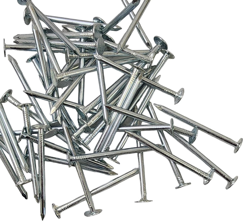 2-Inch Galvanized Roofing Nails Professional Grade - Used to fasten roofing felt, asphalt singles & insulation board (50) 50