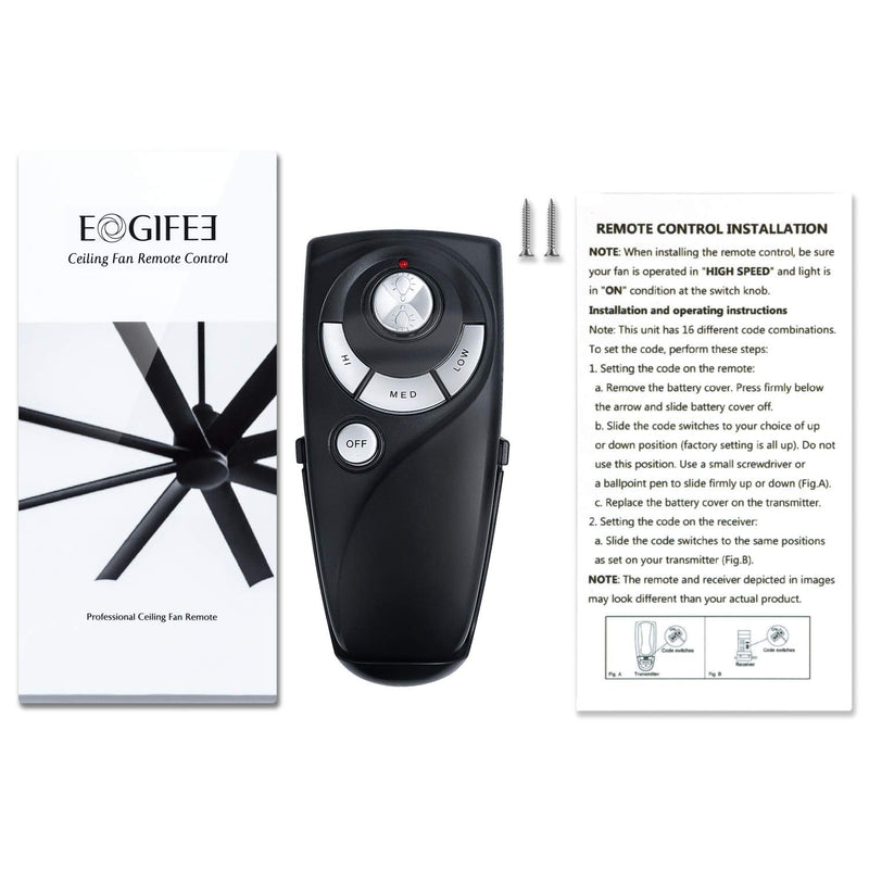 UC7083T Ceiling Fan Remote Control Replacement of Hampton Bay with Dim Light,3 Speed Control with Wall Mount Only Remote
