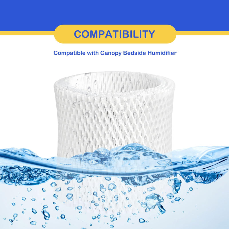 Humidifier Wicking Replacement Filter Compatible with Canopy Bedside and Nursery Humidifier, Wood Pulp & Paper Filter, 4 Pack White