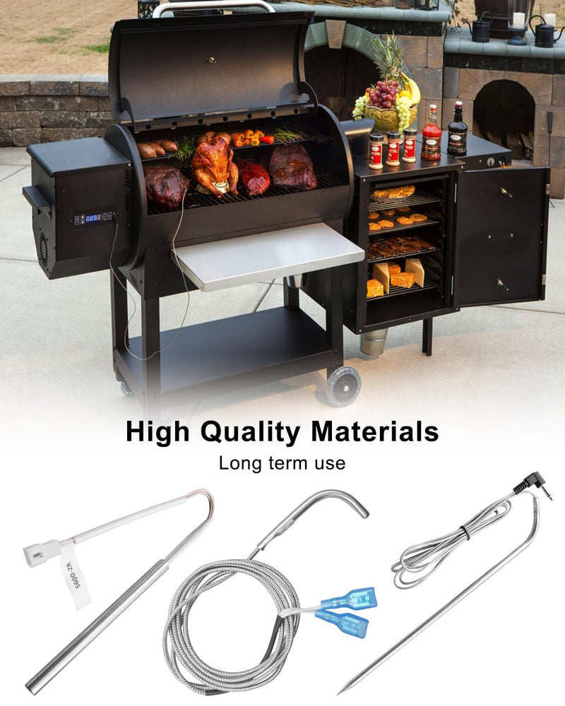 RTD Temperature Probes & Ignitor Fit for Louisiana Country Smoker Wood Pellet Grill, RTD Temperature Sensor and Meat Probe and Hot Rod Ignitor Kit