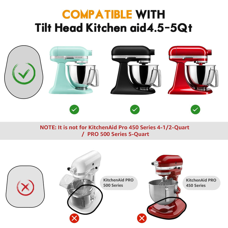 Bamboo Mixer Slider Mat for Tilt Head Kitchen Aid 4.5-5 Qt Stand Mixer, Appliance Sliding Mat for Kitchenaid Artisan 4.5-5 Qt, Kitchen Countertop Storage Accessories Mixer Moving Tray Attachments for 4.5-5 Qt Tilt Head Mixer Natural