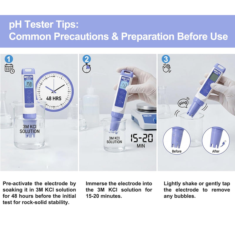 ONiLAB Digital pH Meter,0.01pH High Accuracy Pen Type pH Tester Kit,Waterproof, Auto Temperature Compensation, Easy Calibration,Replaceable Probe