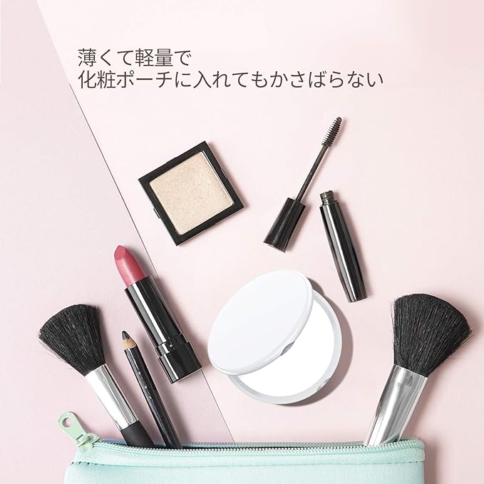 Gospire Compact Mirror, 10x Magnifying Mirror, Double-sided Makeup Mirror, Portable Mirror, Foldable, Simple Design, Adjustable Angle, Ultra Lightweight, White - NewNest Australia
