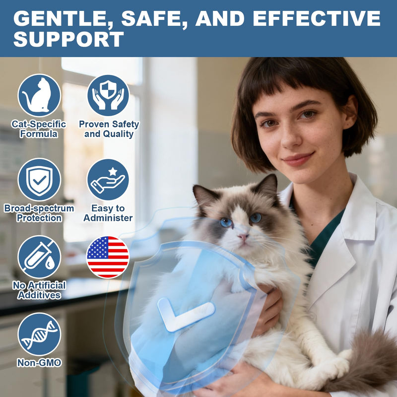 lvermect for Cat – Easy Daily Liquid Support for Cats, Dewomax for Digestive Balance and Internal Care, Gentle Formula for Kittens & Adult Cats, Easy to Administer - 100mL