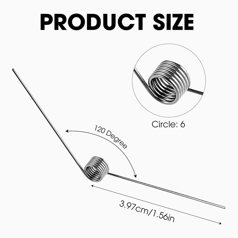 40pcs Stainless Steel Small Torsion Spring, 0.01" Wire Diameter, 0.16" Outside Diameter, 120 Degree Tiny Torsional Assortment for Repair, Woodworking, DIY Kit, Light Duty Mini Hair Clip Replacement