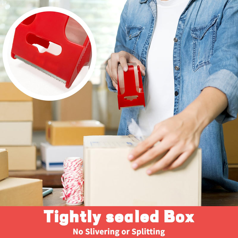 2 Rolls Clear Packing Tape with 2 refillable Dispenser, Heavy Duty Packaging Tape 1.88 Inches x 55 Yards, Strong Adhesive Packaging Tape for Moving Boxes, Shipping, Mailing, Office and Storage