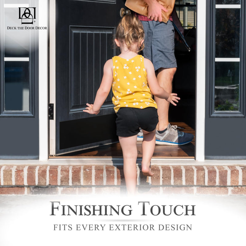 Magnetic Rubber Door Kick Plate - UV Printed Faux Finish - Elegant Accent & Durable Protection for Doors - Exterior Home Decor - Easily Mount On Steel Doors - Faux Satin Black, 8"x34" 8x34"