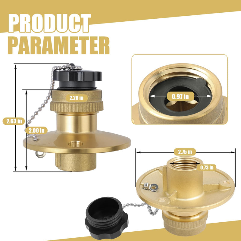 513110-1 Fresh Water Inlet, for Sea Dog 1/2" FIPT x 3/4" FGHT Swivel Hose Adapter for Boat & RV Freshwater System Connection