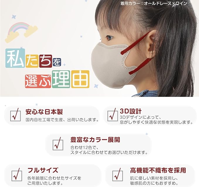 [GINZA STYLE] Mask Children's Mask 3D 3D Mask Bicolor Made in Japan - NewNest Australia