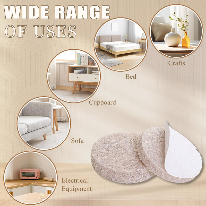 Yelanon Felt Furniture Pads for Hardwood Floors -216 Pcs Premium Felt Pads for Chair Legs, Floor Protectors for Furniture, Beige & Brown Brown&Beige