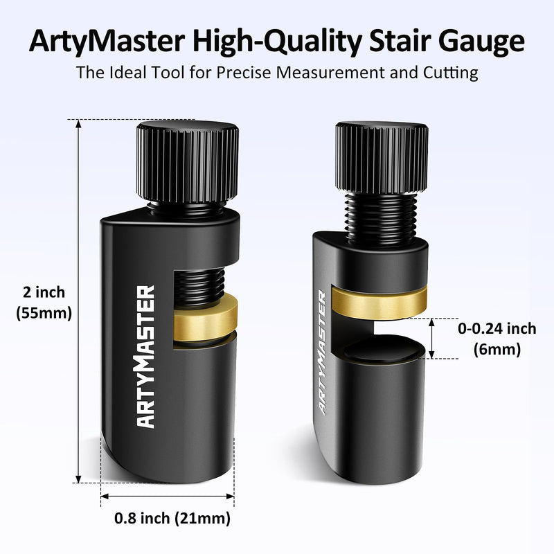 Stair Gauges Set with Rubber Pad, Stair Gauges for Framing Square and Speed Square, Framing Jig Circular Saw, Attachment Tool for Carpentry Squares Framing, Stair Gauges Knobs Tool
