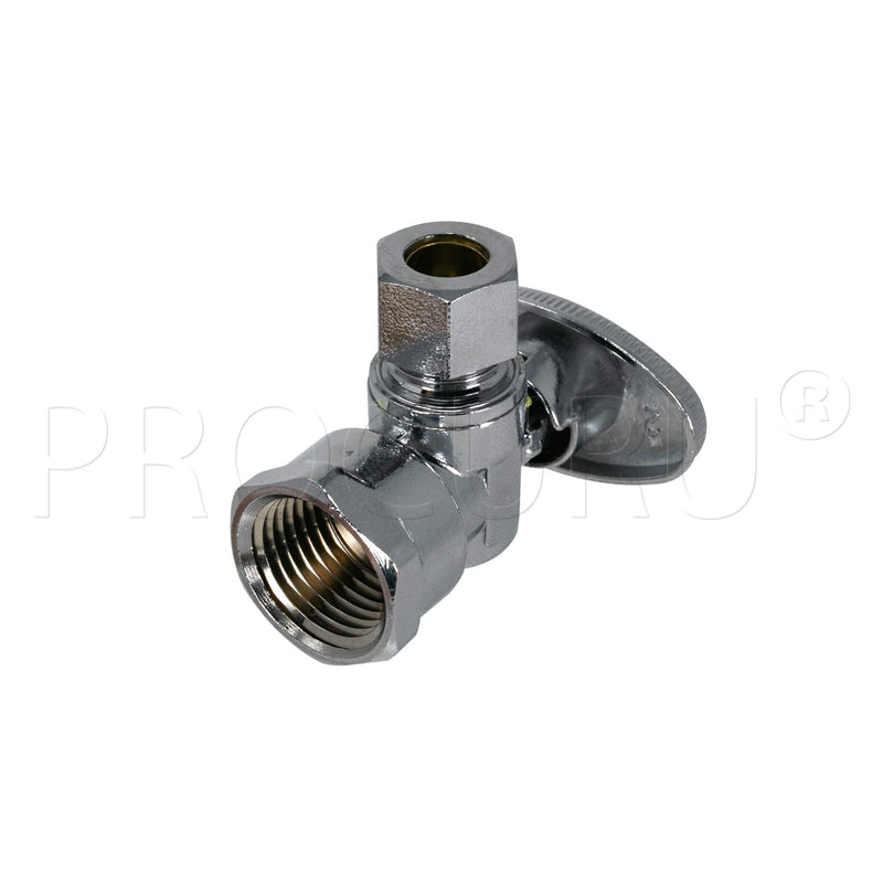 [10-Pack] PROCURU 1/2" FIP x 3/8" OD Comp Angle Stop Valve, Quarter-Turn Shut Off, LF Certified Safe (3SV400-10P) 10 1/2" FIP X 3/8" Compression