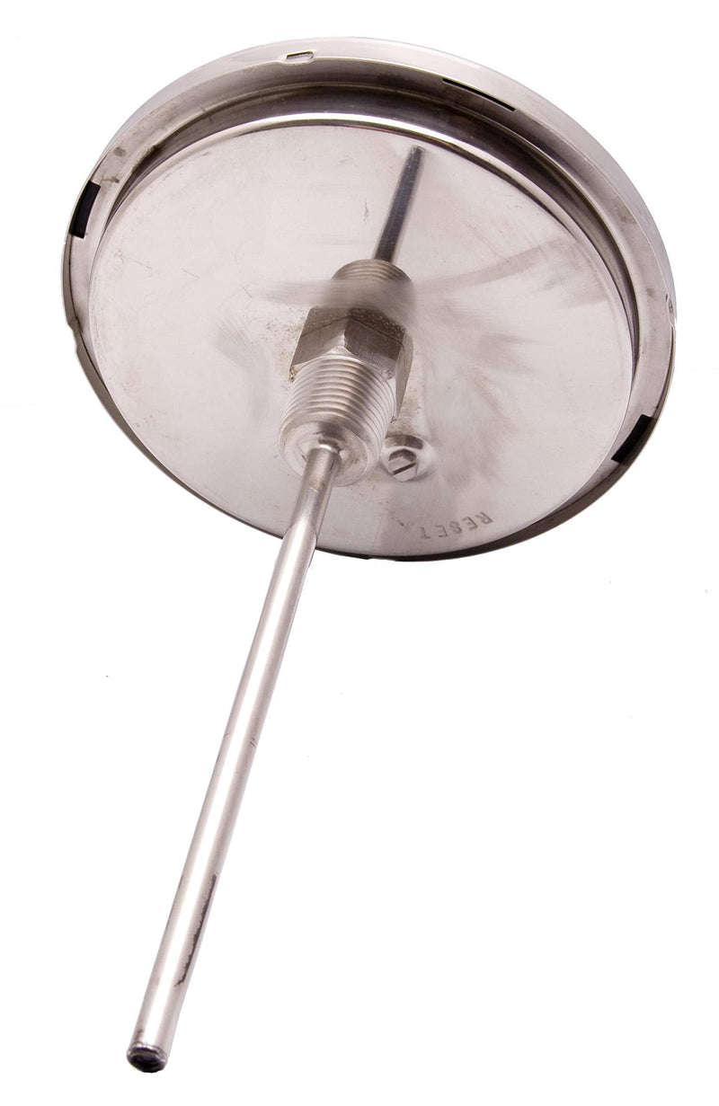 Industrial Bimetal Thermometer 5" Face x 6" Stem, 50-500 w/Calibration Dial ['6" Stem, 50-500Â°F']