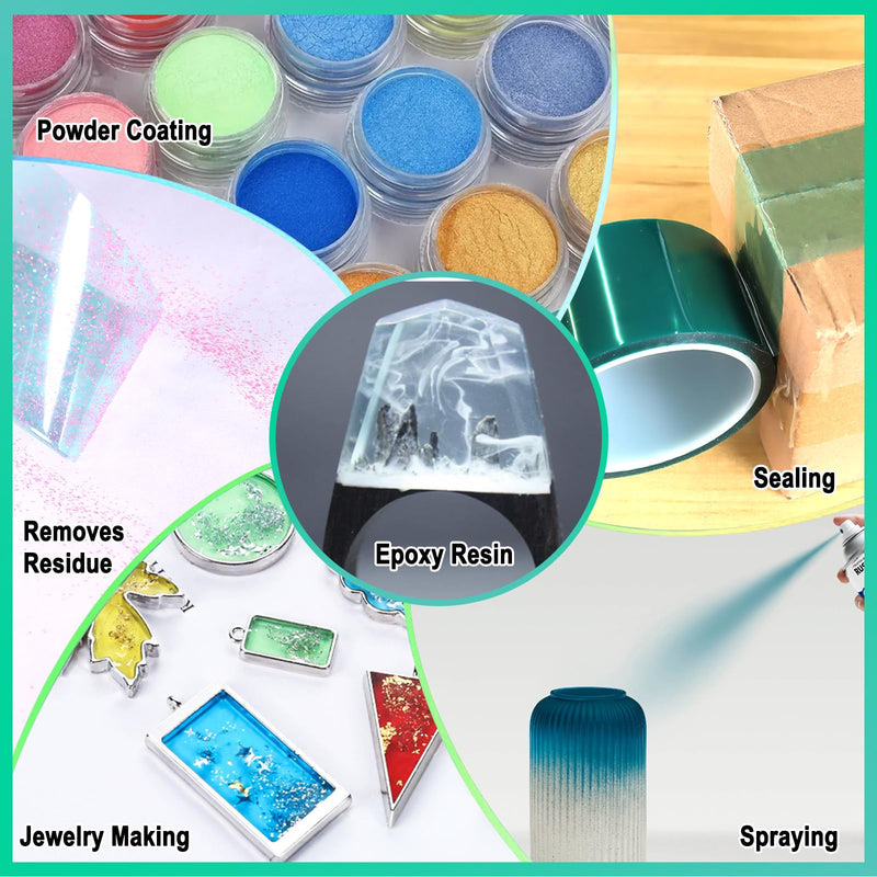 Matio Resin Tape for Epoxy Resin Molding, Upgrade Adhesive Epoxy Resin Tape 2IN W x 108FT L High Temperature Resistance Tape Easy Peel Epoxy Release Tape for DIY Jewelry,River Table,Hollow Frame Bezel