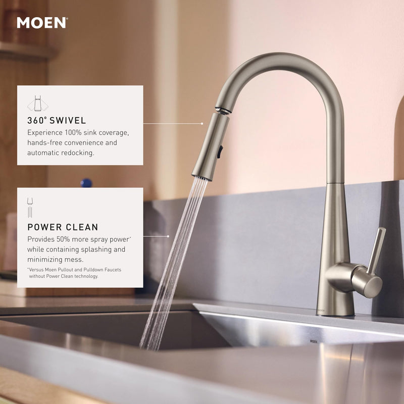 Moen SwivelControl Chrome Pulldown Kitchen Faucet Retrofit Replacement Wand, 266918