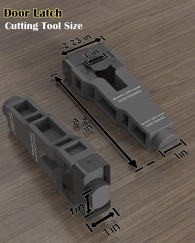 Door Latch Installation Kit, Mortise Tool Sharp and Sturdy, Easily Cut Template for Accurate Professional Installation & 1-3/4" or 1-3/8" Thick Door (Gray)