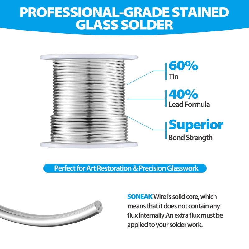 60/40 Wire Solder for Stained Glass (3.0mm 455g) 3.0mm 455g