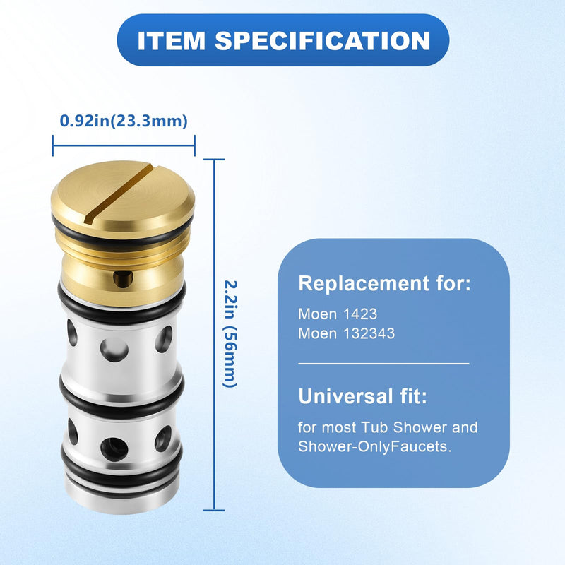 1423 balancing spool, Fits Moen Tub Shower and Shower-Only Faucets132343 | Fits 1423 Moentrol Pressure Balancing Spool Helps Restore Water Temperature & Pressure Control