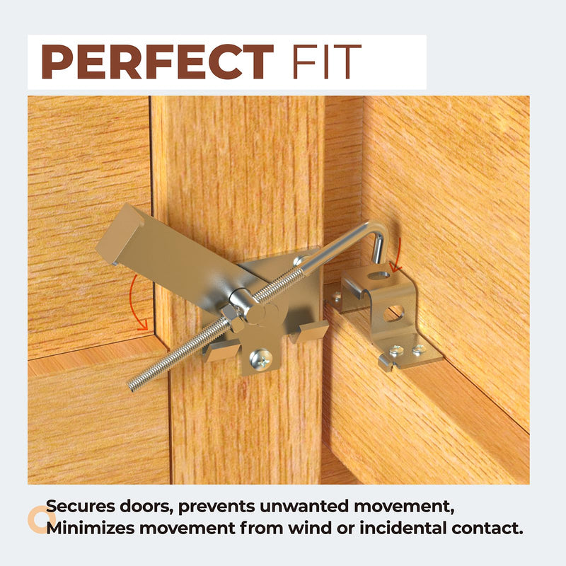 Barn Door Jamb Latch, Zink-Plated Barn Sliding Door Hardware Lock Latches with Hook for Bi-Parting Doors, Secure Farm Sliding Gates from Side, 7"
