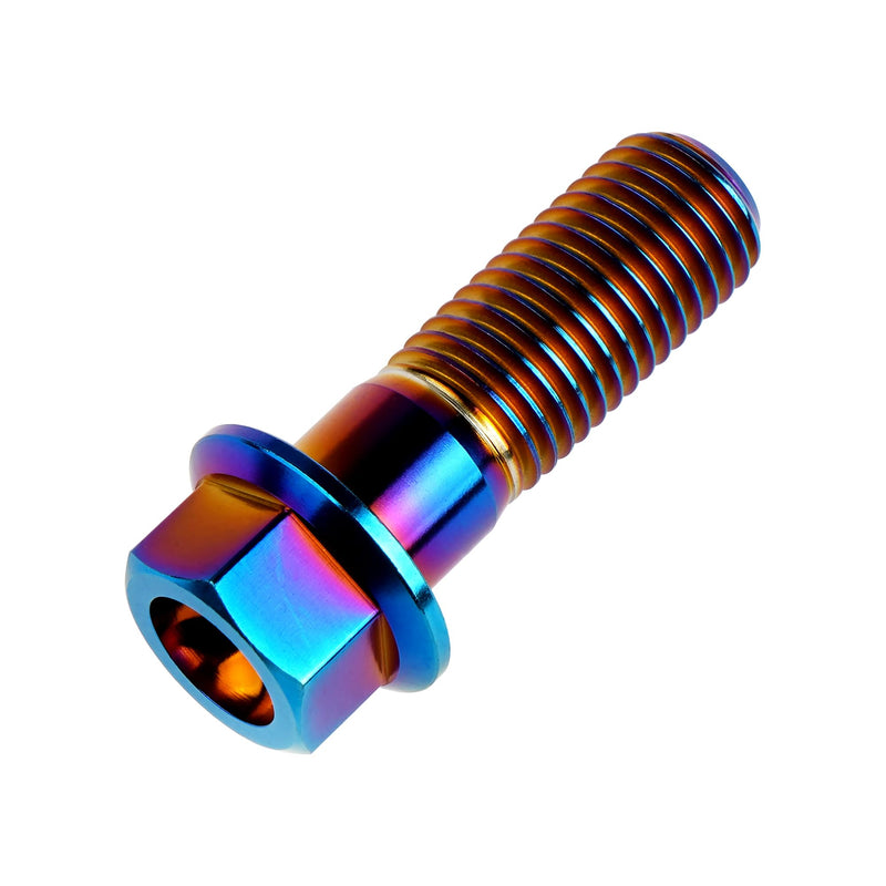 Titanium Bolt M12 30 35 40 45 50 55 60 65 70 75 80 85 90mm Hex Small Flange Head for Motorcycle Car Modification Pack of 4 (M12x35mm Pitch 1.25, Burnt Blue) M12x35mm Pitch 1.25