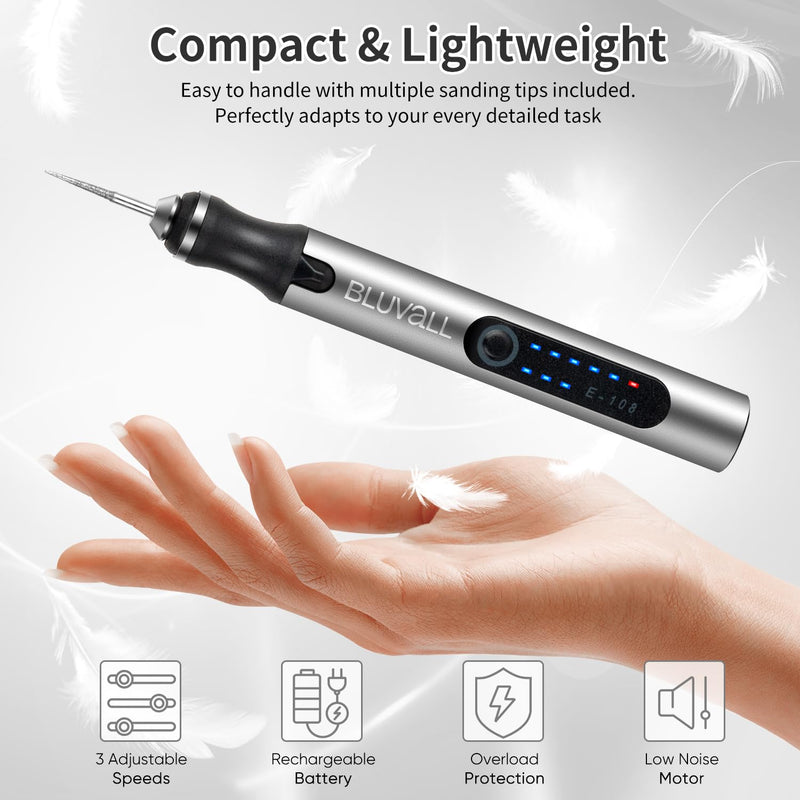 Electric Engraving Pen with 37 Bits, USB Rechargeable Cordless Engraving Machine, Portable DIY Rotary Engraver Tool For Jewelry Wood Glass Stone Carving Standard Packaging