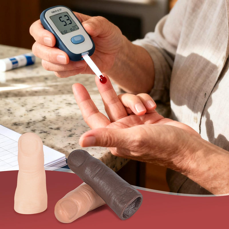 Blood Glucose Test Trainer Finger, Fake Finger for Blood Test Practice, Finger Prick Blood Sampling Training for Nursing Students