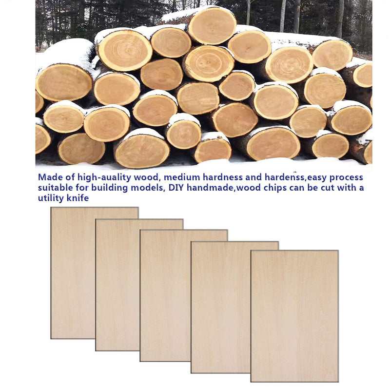 Unfinished Wood Pieces,25Pcs Basswood Sheets 1/16,Thin Plywood Wood Sheets for Crafts,Perfect for DIY Projects, Painting, Drawing, Laser,Engraving,Burning and CNC Cutting(150x100x1.5mm)