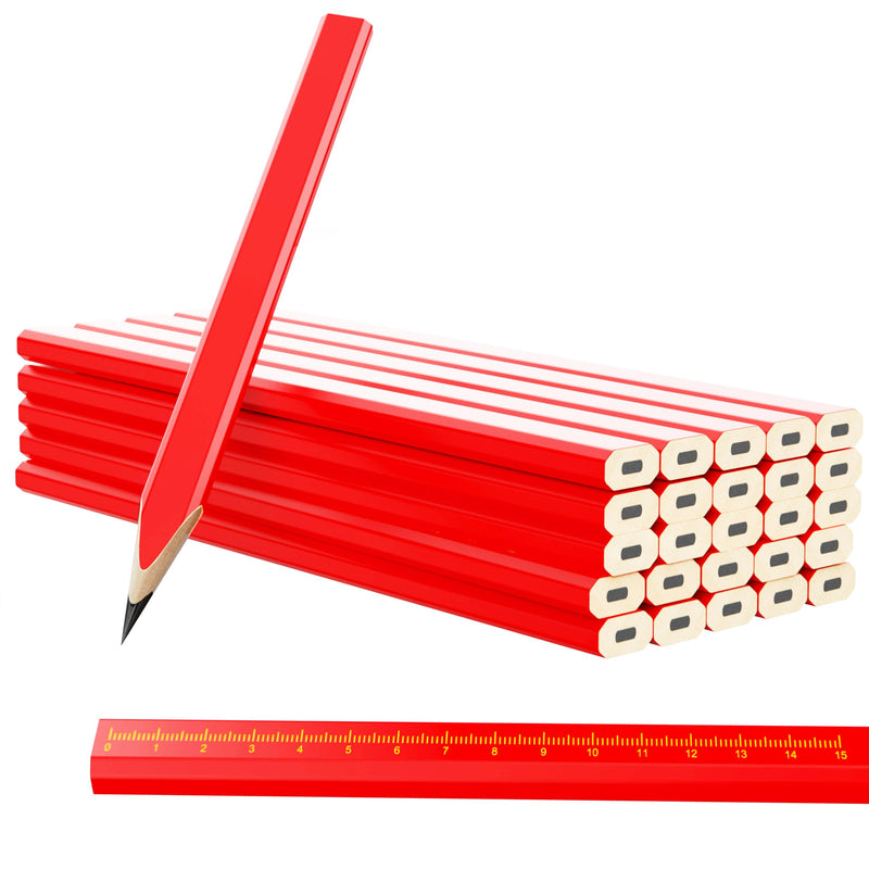 RONDURE 25-Pack Carpenter Pencils for Construction Woodworking Precise Markings -Contractor Framing Pencil (25 pcs)
