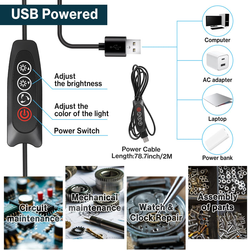 Lytool Helping Hands Soldering Station with 3X Magnifying Glass Dimmable LED, Flexible Helping Hands Soldering with 4 Flexible Arms for Welding Repair Hobby DIY With light