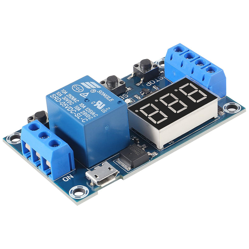 4pcs DC 6-30V Timer Relay Programmable Delay Relay Module Cycle Timer with LCD Display / 5V Micro USB, Smart Home Controller (Micro)