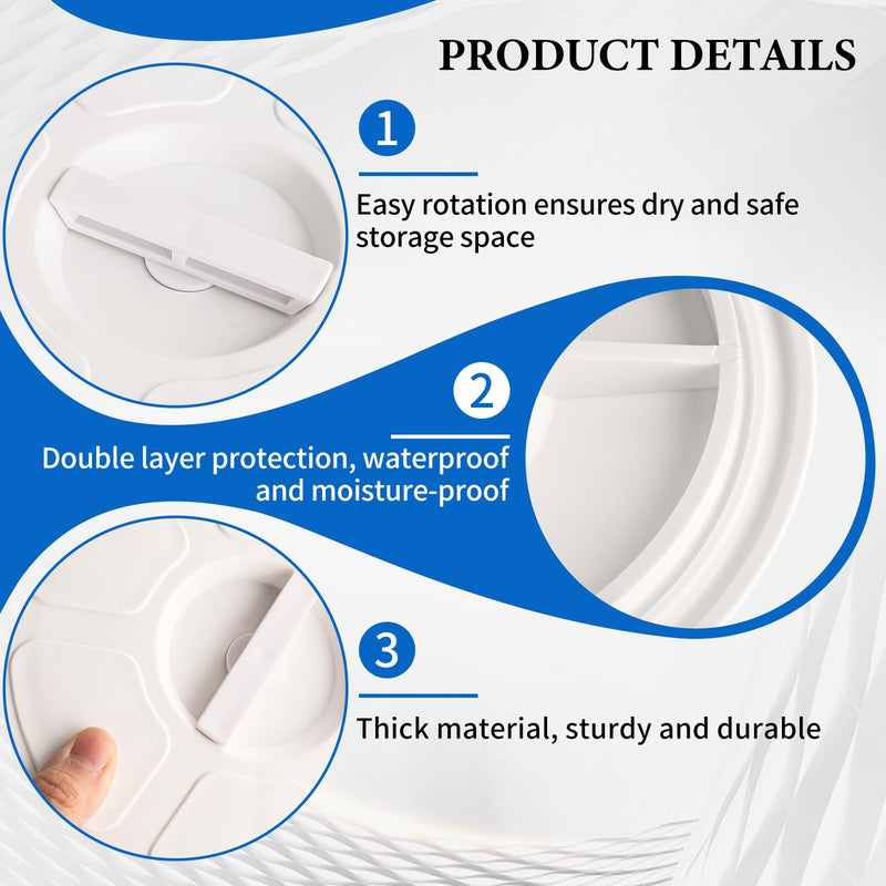 Hoffen Boat Hatch, 8" Round Deck Plate Non Slip Inspection Hatch w/Detachable Cover No Screws Installation for Marine Boat Yacht RV Trailer White 1