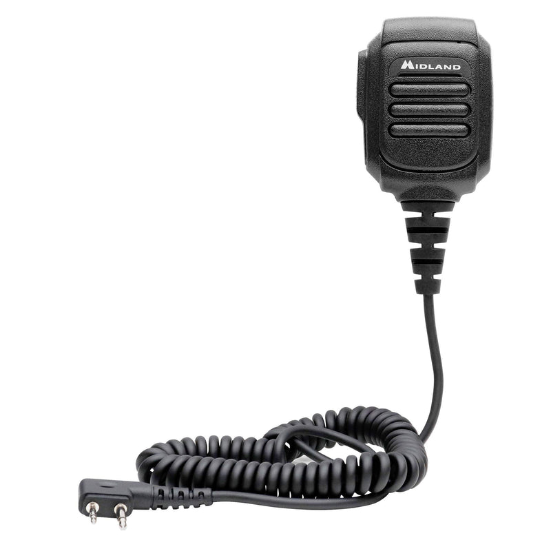 Midland- AVPH10 Handheld Two-Way Radios - Shoulder Speaker Mic with Rotating Clip for GMRS - GXT1000VP4 and all Midland Radios - Plug and Play Communication with Push-to-Talk Button - PTT Black 1-Pack
