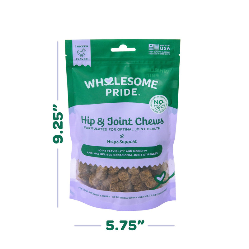 Wholesome Pride Hip & Joint Supplement for Dogs – 90 Soft Chews – Glucosamine, Chondroitin, MSM & Turmeric – Mobility Support & Arthritis Relief for Growing, Adult & Senior Dogs Hip & Joint Chew 7.9 Ounces (Pack of 1)