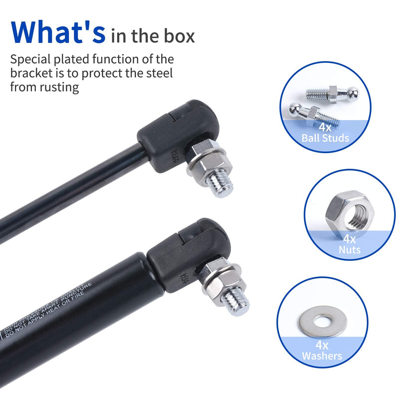 OTUAYAUTO 4Pcs 10mm Ball Studs With Hardware - 5/16-18 Thread x 3/5" Long Shank - For Universal Gas Strut Lift Support Gas Strut Ball Studs (pack of 4)