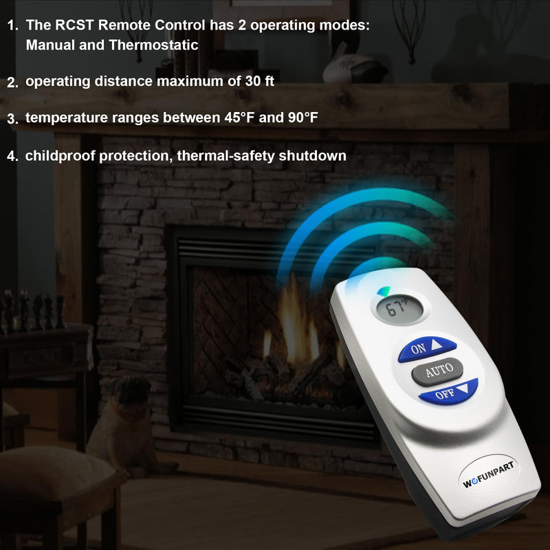 Fireplace Remote Control Kit, for Millivolt Thermostatic Gas Valve On/Off