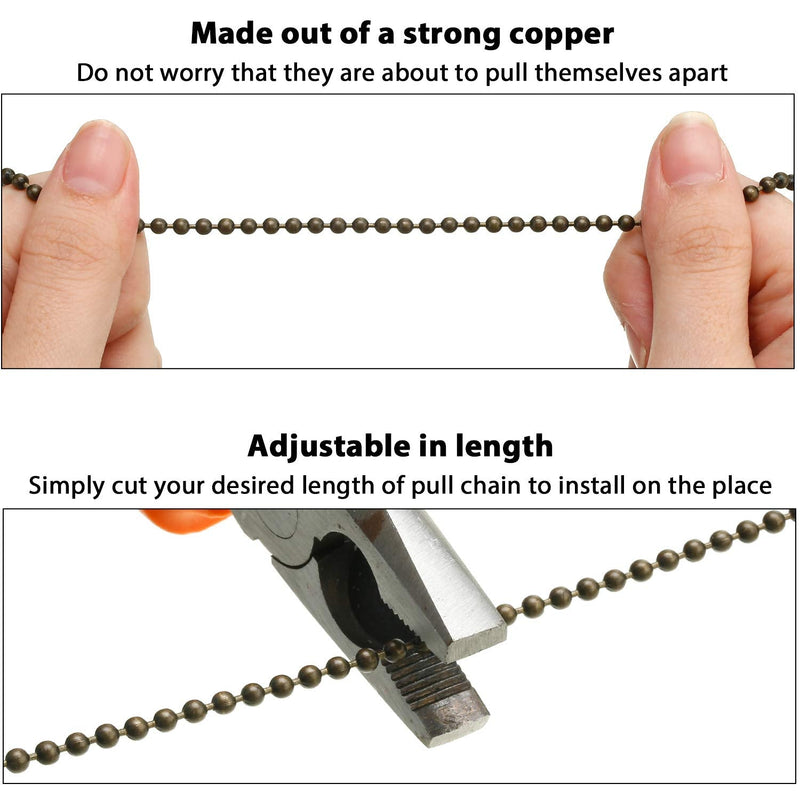 4 Pieces Ceiling Fan Chain Pulls Wooden Pull Chain Extension Pull Chain for Ceiling Light Lamp Fan Chain (Walnut Color)