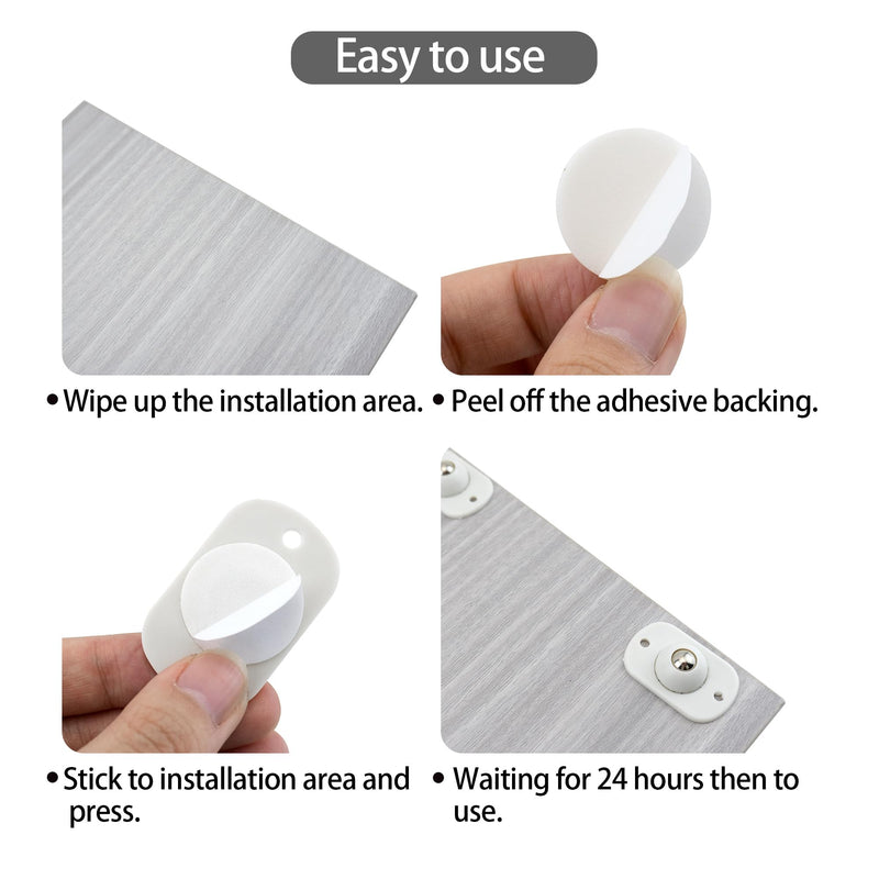 Quacc 8 PCS Self Adhesive Caster Wheels Appliance 360° Swivel Glide Smoothly Mini Rollers Coffee Machines Air Fryer Caster Slider for Kitchen Appliances, Trash Can, Small Furniture (White)